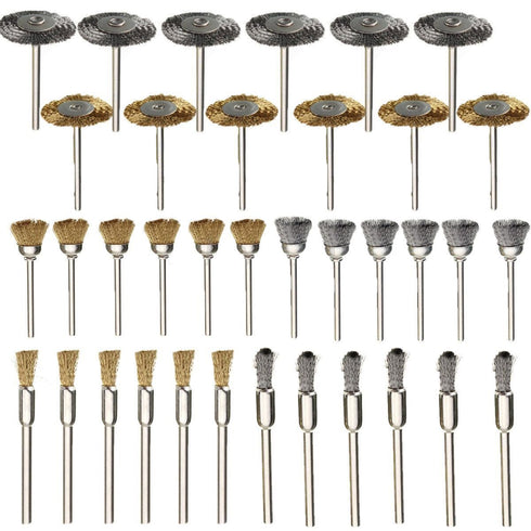 Rocaris 36Pcs Brass Steel Wire Brush Polishing Wheels, Full Kit for Rotary Tools