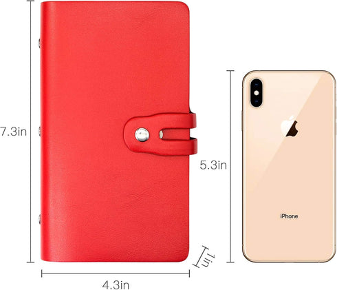 Padike RFID Credit Card Holder, Business Card Organizer with 96 Card Slots, Credit Card Protector (Red)