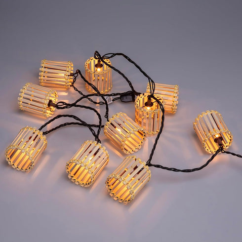 Outdoor-String-Lights-Waterproof, Bamboo Lantern String Lights for Patio, Garden, Porch, Balcony, Gazebo Decorative