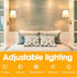 Set 10000mAh Dimmable Bulbs, 12 JKEYES Battery Operated Wall Sconces of Two, Gold Cordless Wall Sconce with RGB