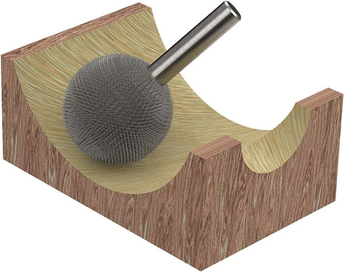 Kutzall Extreme Sphere Rotary Burr, 1/8" Shaft, Very Coarse - Wood Carving Bit for Dremel & Foredom Tools