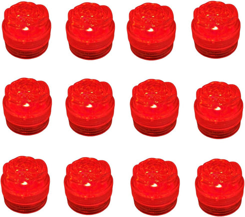 Submersible LED Lights, Flameless Waterproof Tea Light Candle for Party Decorations, Underwater Vases Light (Red)