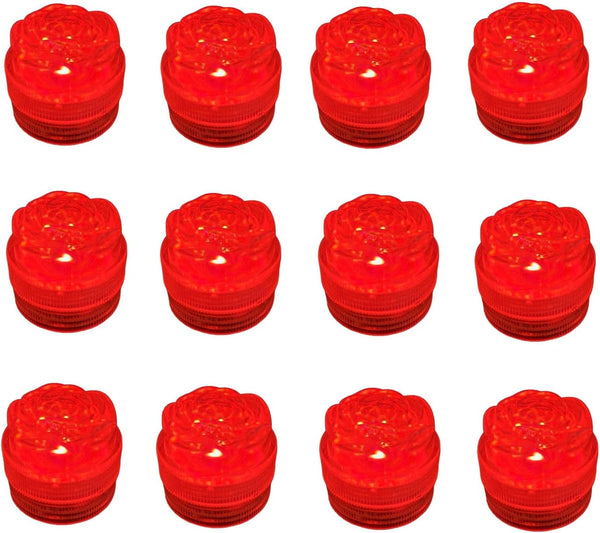 Submersible LED Lights, Flameless Waterproof Tea Light Candle for Party Decorations, Underwater Vases Light (Red)