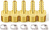 Brass 3/8" Barb x 3/8" NPT Male Pneumatic Air Hose Fittings with Hose Clamps (Pack of 5)