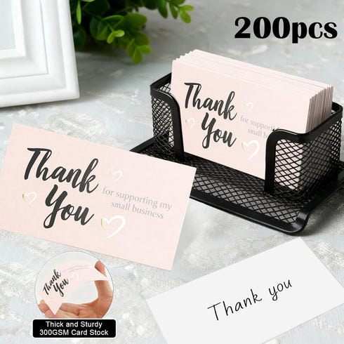 Divguf 200 3.5 2 Inches/ 9 5 cm, Packaging, Pcs Thank You Cards for Small Business, x x Thank You for Supporting My