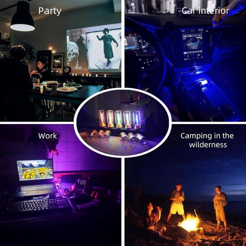 Dimmable Plug-in Car USB Lights with Touch Control - Retro Style Glass Bottle LED Atmosphere Lamp - Night Light