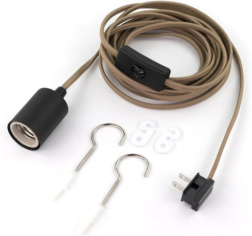15 Feet Plug in Pendant Light, Pendant Light Cord Kit, Bronze Hanging
