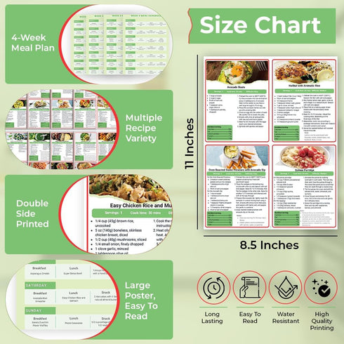 Auroscent Anti-Inflammatory 4-Week Meal Planner for Gut Health Clean Eating Diet Plan, Reduce Bloating & Improve