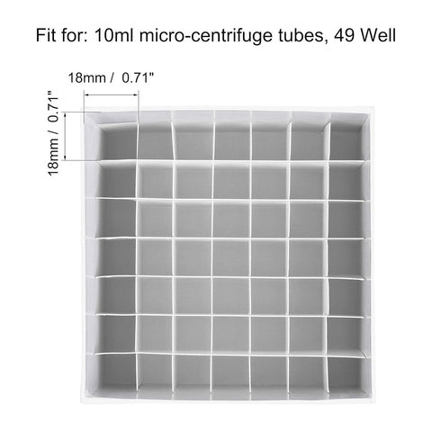 uxcell Centrifuge Tube Freezer Storage Box, 49-Well Cardboard Holder for 10ml 18mm Dia Micro Centrifuge Tubes