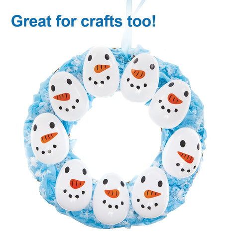 FX626 Pack 10, Baker Ross Snowman Plastic Eggs - of Christmas Party Bag Fillers for Kids