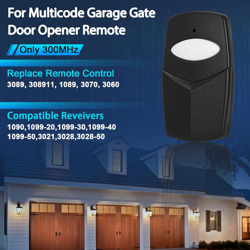 Micnce 2pcs 3089 300 10 308911/1089/3070/3060 for Multi-Code Gate Opener, MHz Dip Switch Gate Remote, Gate Remote