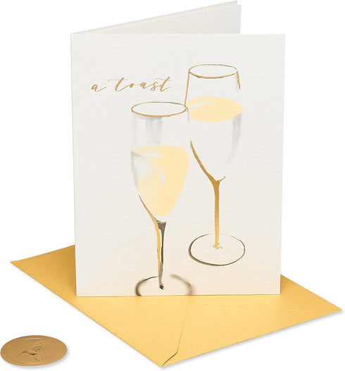 Papyrus Wedding Cards, Congratulations Toast, 2-Count for Celebrating Special Occasions