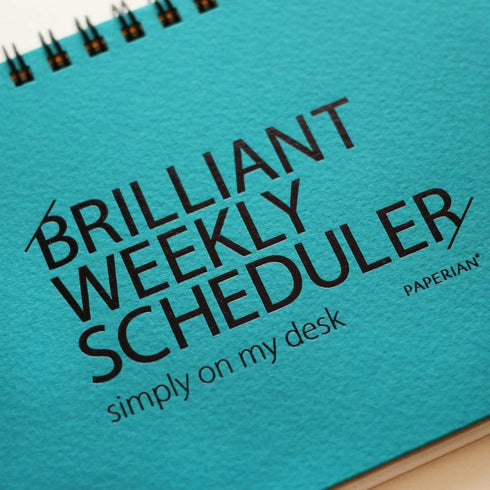 Brilliant 2021 Blue Wirebound Undated Weekly Planner Pad Scheduler (12 x 4.4 inches) - PAPERIAN