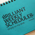 Brilliant 2021 Blue Wirebound Undated Weekly Planner Pad Scheduler (12 x 4.4 inches) - PAPERIAN