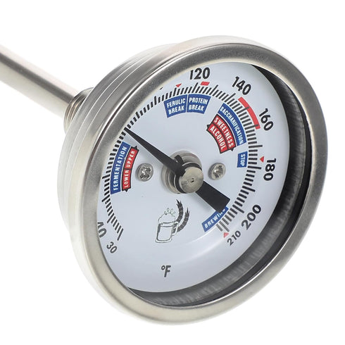 2-inch 304 BESTOYARD Professional Dial Wine Thermometer Stainless Steel Corrosion-Resistant Dual-Metal Brewing