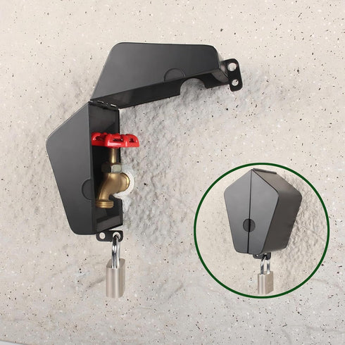 1/2 3/4" Outdoor Faucet Locking System with Padlock,Insulated Spigot Lock Cover,Garden Hose Bib Lockout,Freeze