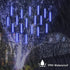Blue Rain Drop Lights, 8 Tubes 30cm 144 LEDs Meteor Shower Falling LED Tree Cascading String Lights for Outdoor Christmas Wedding Party Holiday Garden Christmas Decoration by Loveboat