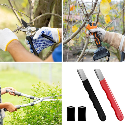 Garden Tool Sharpener 2 Pieces, Blade Sharpener for Knife, Mini Sharpener for Hedge Shears Scissors, Gardening Pruner