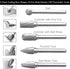 5Pcs Premium Tungsten Steel Carbide Rotary Burr Set - 1/4inch Shank Double Cut Carbide Burr Set for DIY Wood-Working