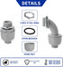 Yariwiz Flexible Electrical Conduit Kit (3/4" Dia * 25 Feet) with 3 PCS Coupling, 3 PCS Elbow, 7 PCS Strap, Liquid