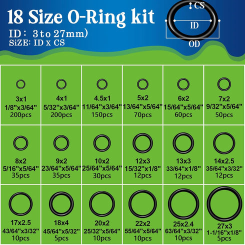 37 Size 3-in-1 Spigot Repair Washers & Hose Gasket & Faucet O-Rings Kit, 1075 Pcs Universal Plumbing Rubber Washers