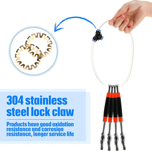 Push to Connect Fittings Air Line Fittings Kit, 60 Pieces Quick Release Pneumatic Connectors, Blue, 1/2 Inch OD