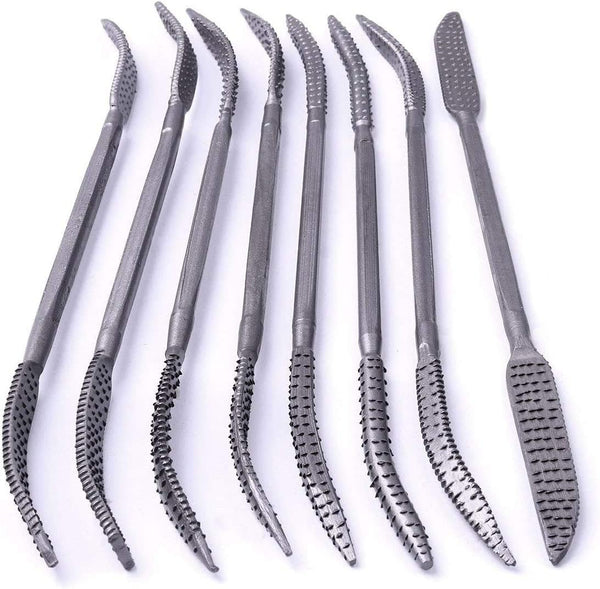 Woodworking Carving Rasping Coarse Rasps and Files, 8 PCS 5.5 X 200mm Double Ended Riffler Wood File Set