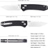 Pocket Folding EDC Knife: 3.14" D2 Steel Sharp Blade, G10 Scales, Crossbar Axis Lock, Reversible Clip, Black, Great