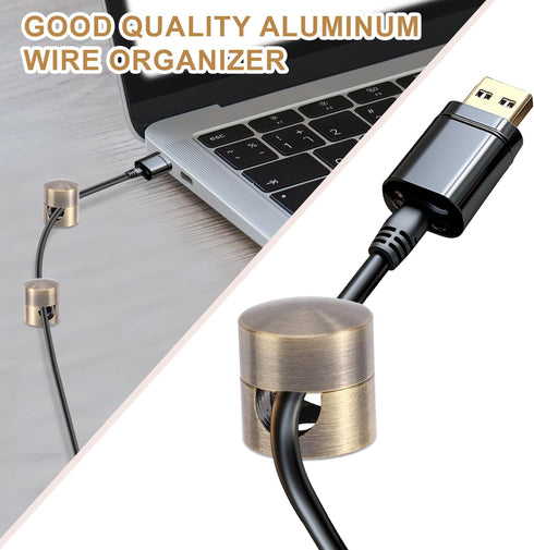 Gosknor 3pcs Cable Anchors for Desk, Phone Charger Cord Holders Metal Adhesive Cable Management Clips Aluminum Wire