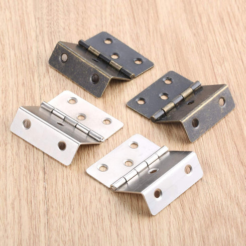 2 12 Yetaha PCS Three-Folding HingesVintage Folding Bench Hinge Hardware with Screws, Jewelry Chest for Wooden Box Door