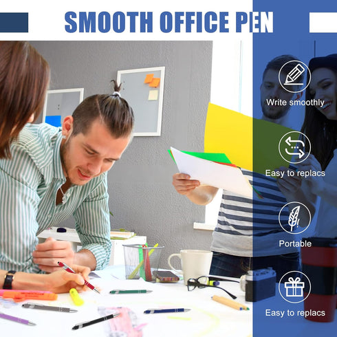 Leinuosen 48 Pcs Stylus Pens for Touch Screens, 2 in 1 Ballpoint Pen with Stylus Tip, Mixed Colors