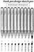 Set of 10 Black Micro-Pen Fineliner Ink Pens, Anti-Bleed & Waterproof for Artist Illustration & Technical Drawing