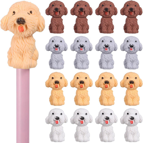 SEWACC 40 Pcs Pencil Eraser Animal Erasers, Cute Dog Figurines Mini Erasers
