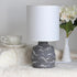 LT1171-GRY 13.78" Simple Designs Chic Glow Marble Inspired Ceramic Table Lamp with Fabric Shade, for Bedroom, Office