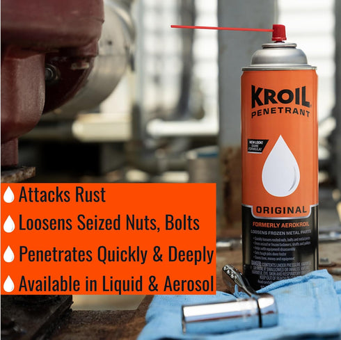 8 oz 1 Pack (KL081) Kroil Original Penetrant - Rust Penetrating Lubricant - Corrosion Inhibitor Oil for Chains, Hinges