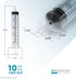BH Supplies 10ml Luer Slip Tip Syringes, Sterile No Needle, Individually Wrapped, 100 Syringes