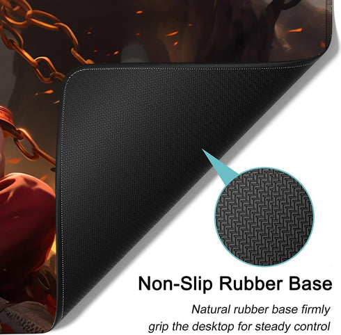 Large Mouse Pad, 31.5 x 11.8in Extended Gaming Mouse Pad with Stitched Edges, Anime Cool Warriors Pattern