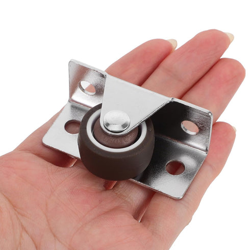 4pcs 1-inch SHOWERORO Flat Plate Swivel Silent TPR Casters for Furniture Drawers Cabinets Small Rolling Cart Wheels