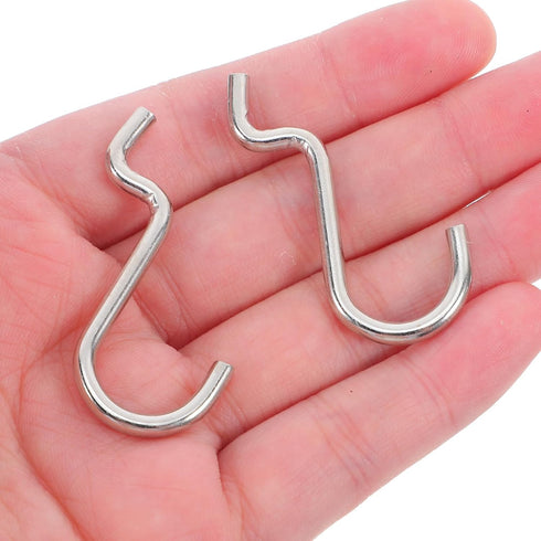 20pcs FOMIYES Silver Iron Pegboard Hooks Metal Tool Storage Wire Shelving Hooks Workshop Wall Hanging Organizer