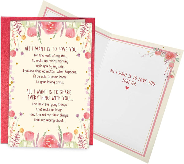 RollupJoy Romantic Mother's Day Card for Wife, Sweet Anniversary Card for Husband Wife,