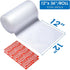 Sumono Bubble Cushioning Wrap Roll, 12 Inch x 36 Feet Perforated Bubble Roll with 10 Fragile Sticker Labels