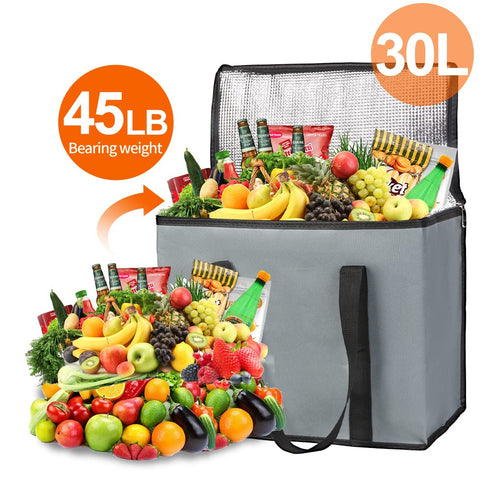 2-Pack Frozen Bodaon Insulated Reusable Grocery Bag with Top, X-Large Foods Cold, Cooler Shopping Accessories