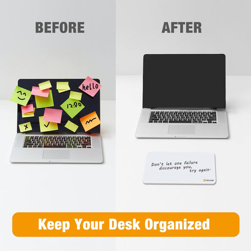 Small Dry Erase Board, 8" x 6" Desktop Clear Glass White Board, Memo Note for Home Office School
