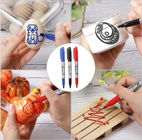 Yahenda 150 Pack Permanent Markers - Fine Point Marker Pens for Wood, Metal, Stone, Glass, Waterproof Quick Drying for