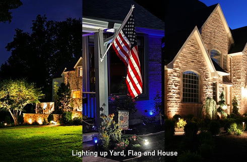 120V 20W 3000K 120V 20W TOVEENEN LED Outdoor Spotlight Flag Light White Waterproof Landscape Spotlights Plug