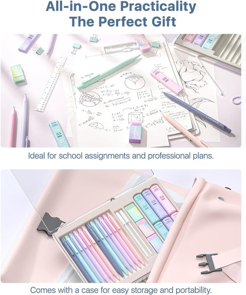 Four Candies Mechanical Pencil Set with 0.5 & 0.7mm Lead Refills, 29-Count Pack with Case