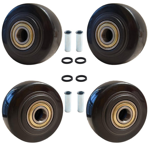 PU Caster Wheels 2.5" Durable Replacement Rollers for Laundry Carts, Hand Trucks