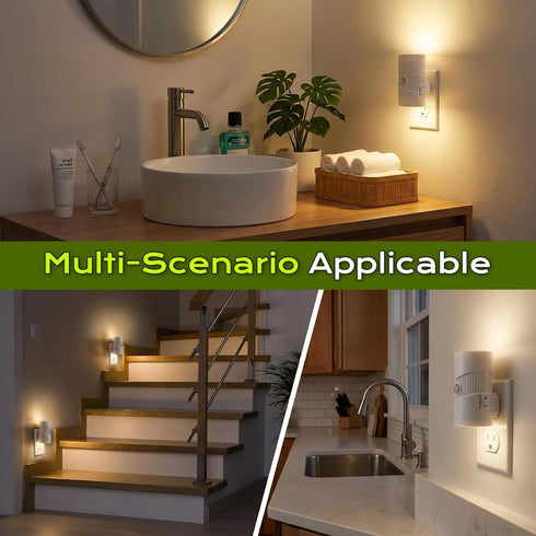 Dimmable 2 Pack 3 4-Level Plug in Night Light Motion Sensor, LED Nightlight with Color Modes, Brightness, Dusk to Dawn