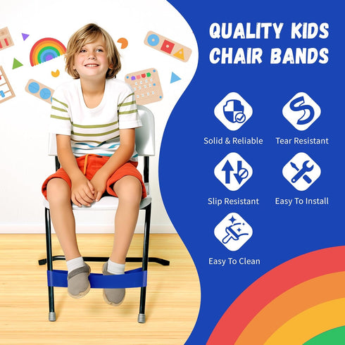 WNSIRVY 5 Pack Chair Bands for Kids with Fidgety Feet, ADHD Tools for Kids, Improve Focus & Reduce Restlessness, Chair