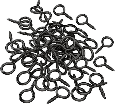Axe Sickle Black 1 Inch Metal Screw Eye Pins Hooks Mini for DIY Jewelry Making, 100 Pcs